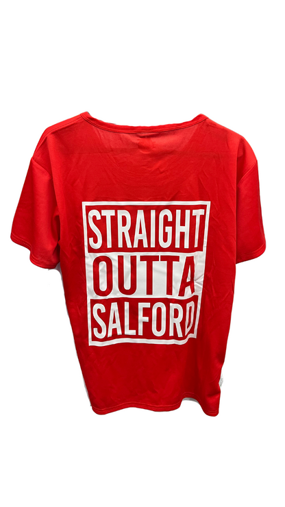 straight outta Salford VITAMIN STORE SALFORD TSHIRT RED