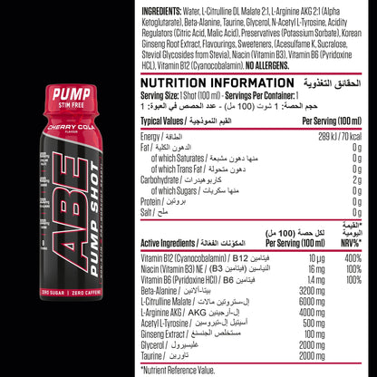 ABE PUMP SHOT - STIM FREE 60ML