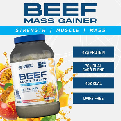 BEEF MASS GAINER 3.13 KG 25 servings, Lactose, dairy, gluten, and soy free