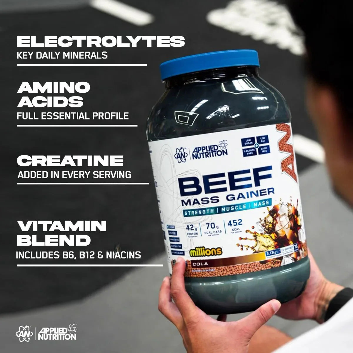 BEEF MASS GAINER 3.13 KG 25 servings, Lactose, dairy, gluten, and soy free