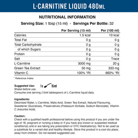 L-CARNITINE LIQUID 3000 & GREEN TEA 500ml