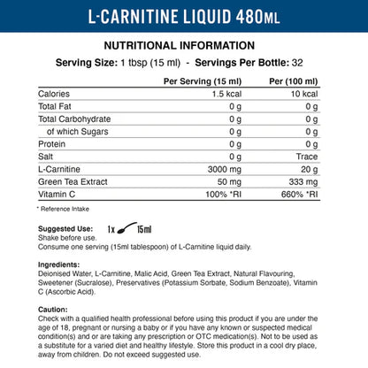 L-CARNITINE LIQUID 3000 & GREEN TEA 500ml