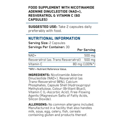 NAD + RESVERATROL 60 CAPSULES