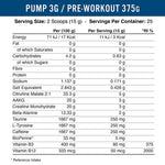 PUMP 3G 375G Energy Supplement - Fruit Burst & Icy Blue Raz Flavors
