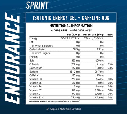 SPRINT ENERGY GEL 60G WITH CAFFEINE