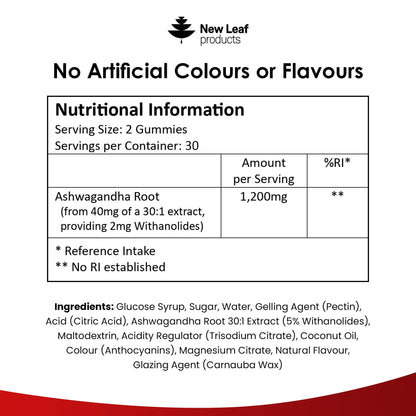 ASHWAGANDHA GUMMIES 1200MG 5% WITHANOLIDES 60 GUMMIES