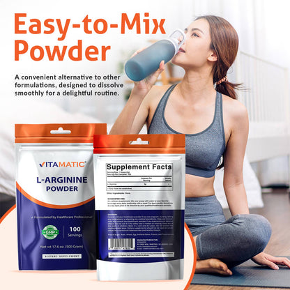 L-Arginine Pure Powder 500 Gram - 100 Servings