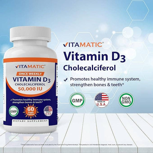 VITAMIN D3 50000IU 60 VEGGIE TABLETS