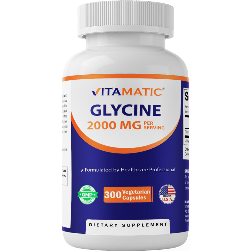 Vitamatic Glycine 2000mg - 300 Vegetarian Capsules