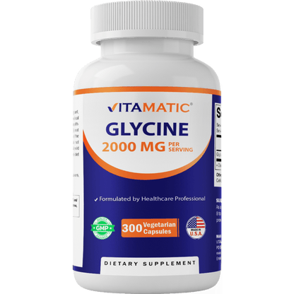 Vitamatic Glycine 2000mg - 300 Vegetarian Capsules