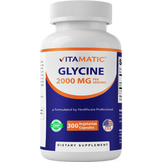 Vitamatic Glycine 2000mg - 300 Vegetarian Capsules