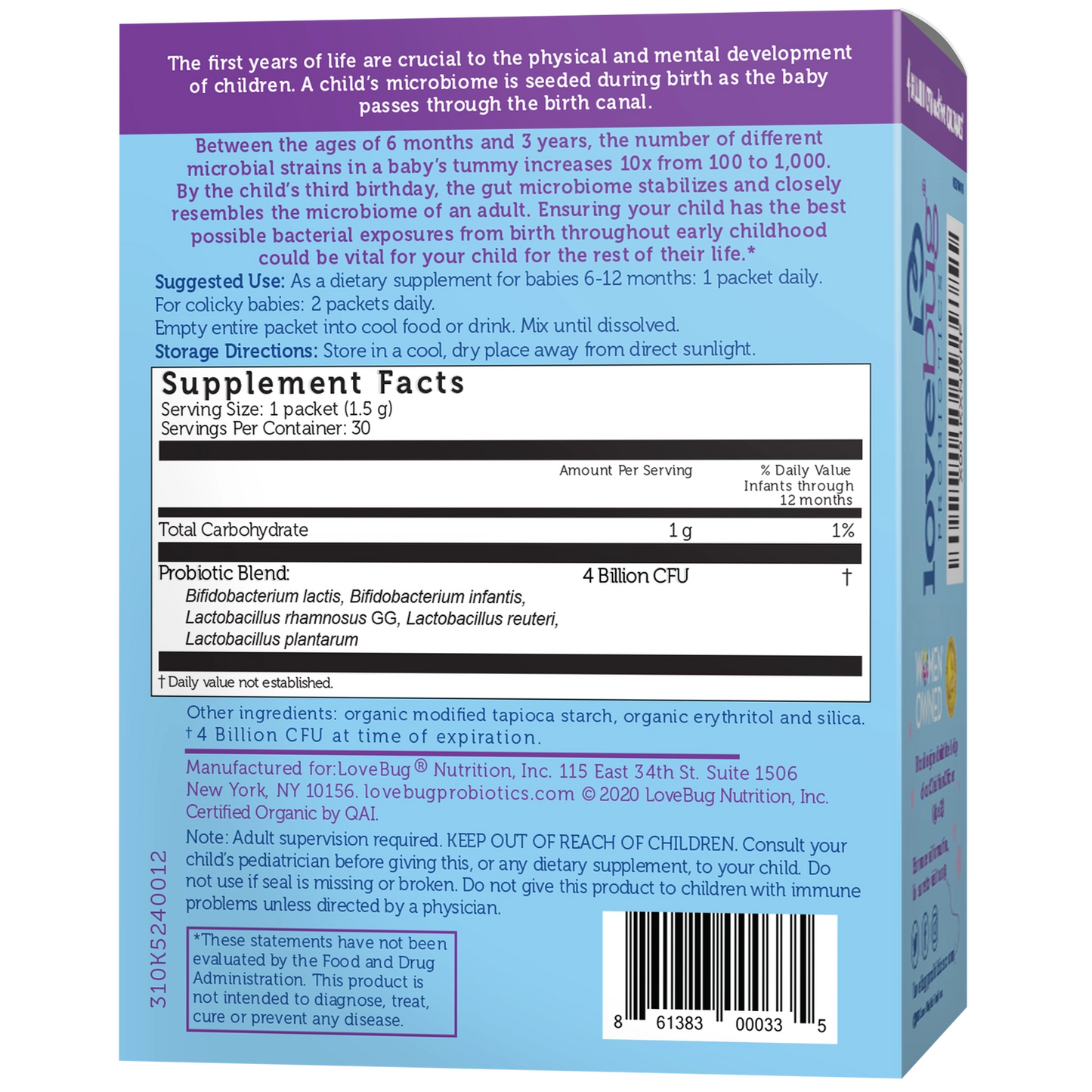 Baby Probiotics 6-12 months 30 single serving sticks