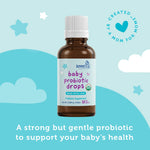 Organic Baby Probiotic Drops with Vitamin D 30 days supply