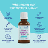 Organic Baby Probiotic Drops with Vitamin D 30 days supply