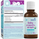 Organic Baby Probiotic Drops with Vitamin D 30 days supply