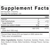 Vitamatic Folic Acid 1000mcg (1 mg) 120 gummies