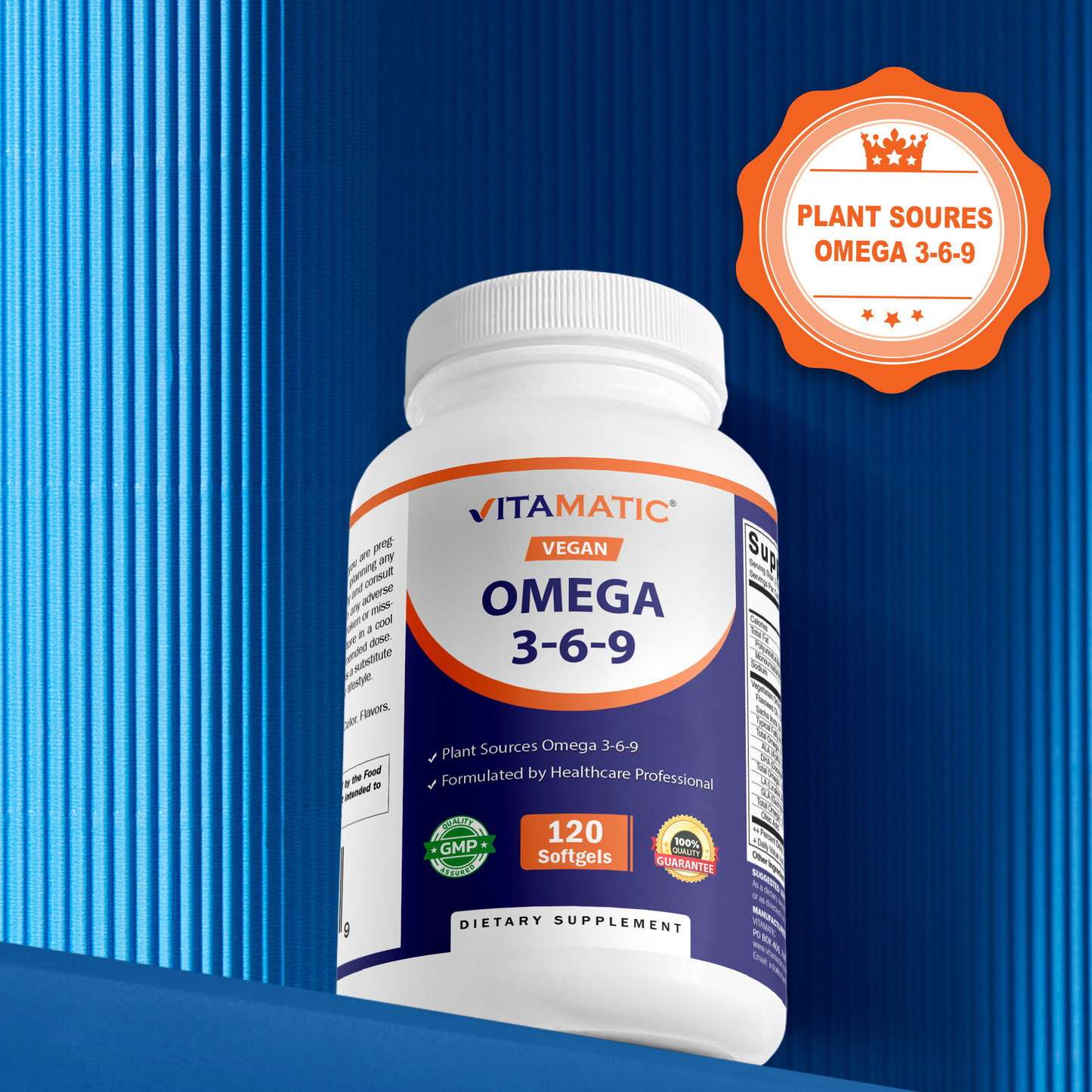 Vegan Omega 3-6-9 Complex 1250mg - 120 Softgels