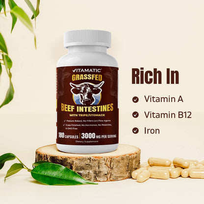Grass-Fed Beef Intestines + Tripe 180 Capsules