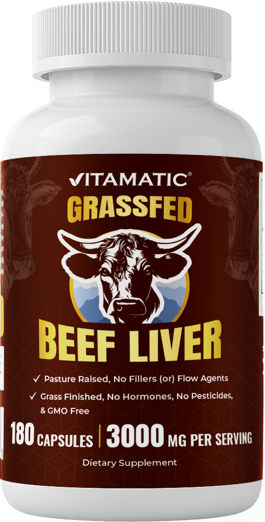 Vitamatic Grass Fed Beef Liver - 180 Capsules