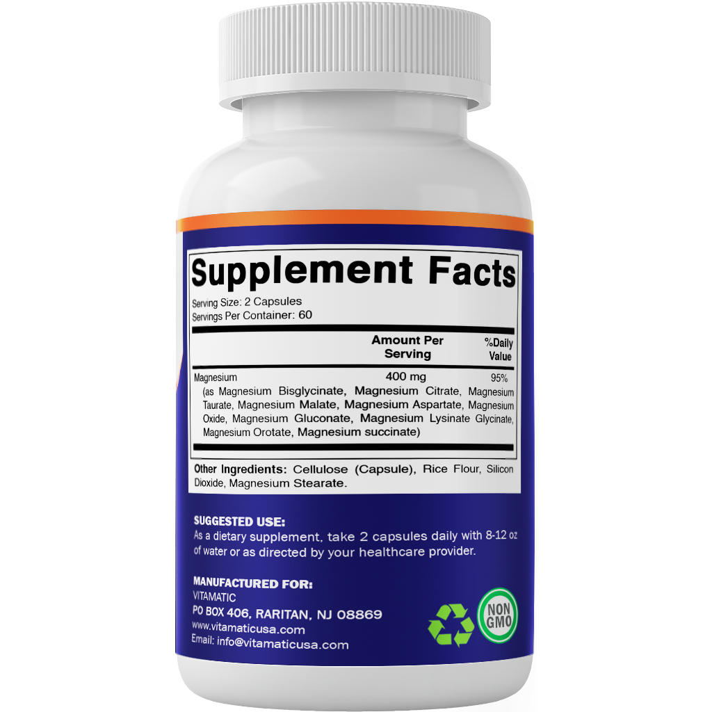 Magnesium Complex - 10 forms - 120 capsules, Muscle & Sleep Support