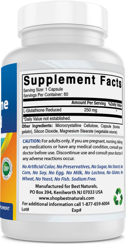 GLUTATHIONE REDUCED 250MG 60 CAPS