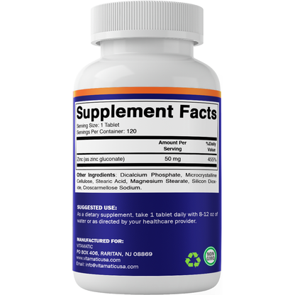Vitamatic Zinc 50mg - 120 Tablets