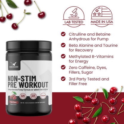 Non-Stim Pre-Workout - Pump, Hydration and Focus - 25 servings