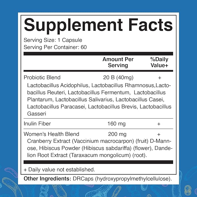 Vaginal Probiotics 20 Billions bacteria 60 Capsules