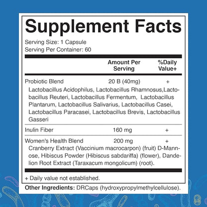 Vaginal Probiotics 20 Billions bacteria 60 Capsules