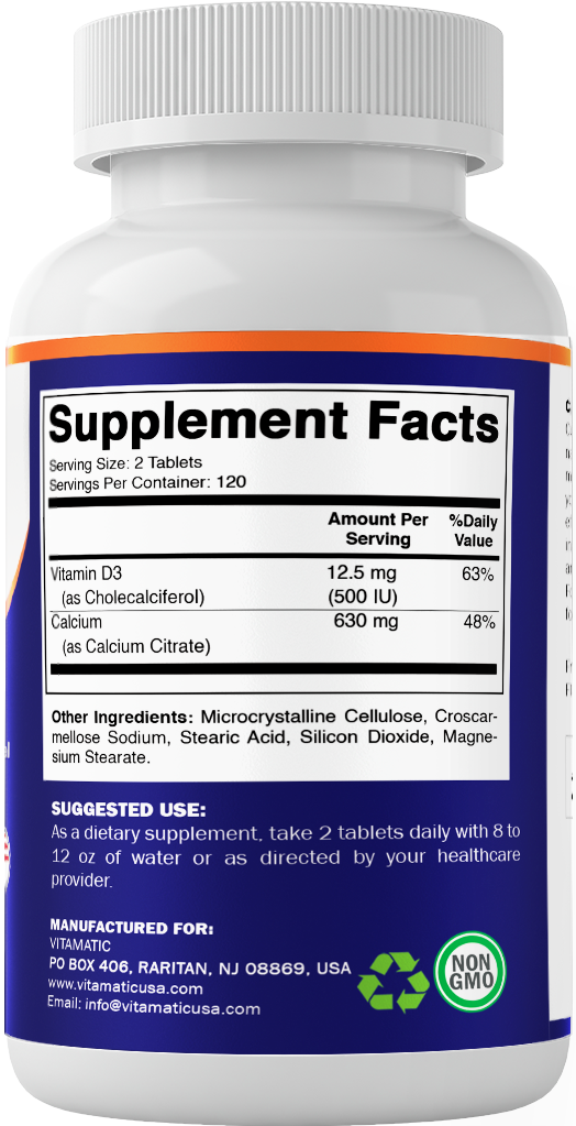 Vitamatic Calcium Citrate with Vitamin D3 - 240 Tablets