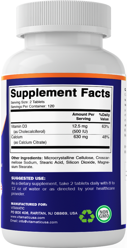 Vitamatic Calcium Citrate with Vitamin D3 - 240 Tablets
