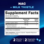 NAC + MILK THISTLE 120 VEGGIE CAPSULES