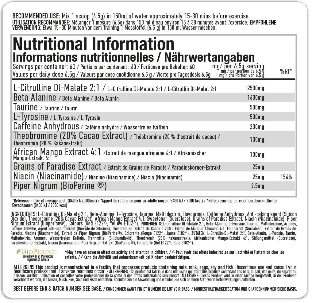 Energy Pre-Workout 60 servings by PER4M
