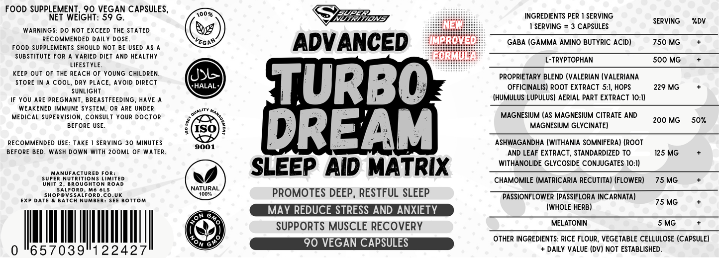 TURBO DREAM 60 VEGAN CAPSULES (NEW FORMULA)