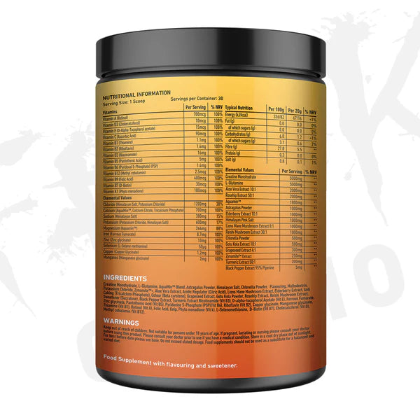 KICK START AM 600g MULTI VITAMIN + MUSHROOMS + IMMUNE SUPPORT + CREATINE + DIGESTION