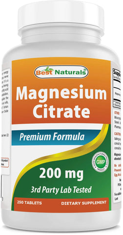 Best Naturals Magnesium Citrate 200 mg 250 Tablets